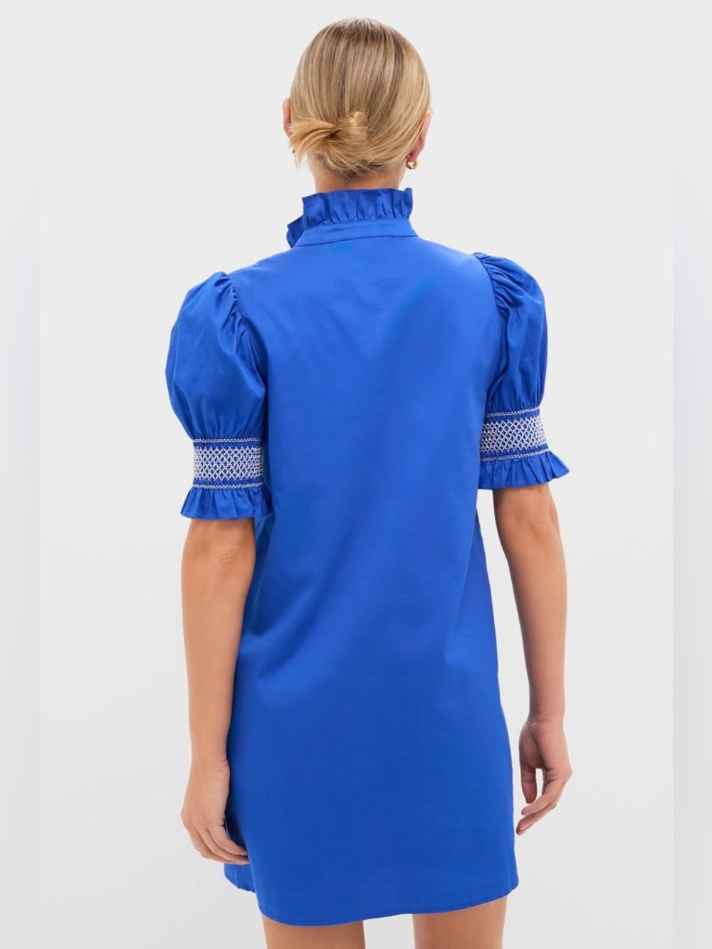 Hyacinth House Royal Blue with White Embroidery Lou Lou Mini Dress NWT Sz Large - Picture 4 of 16